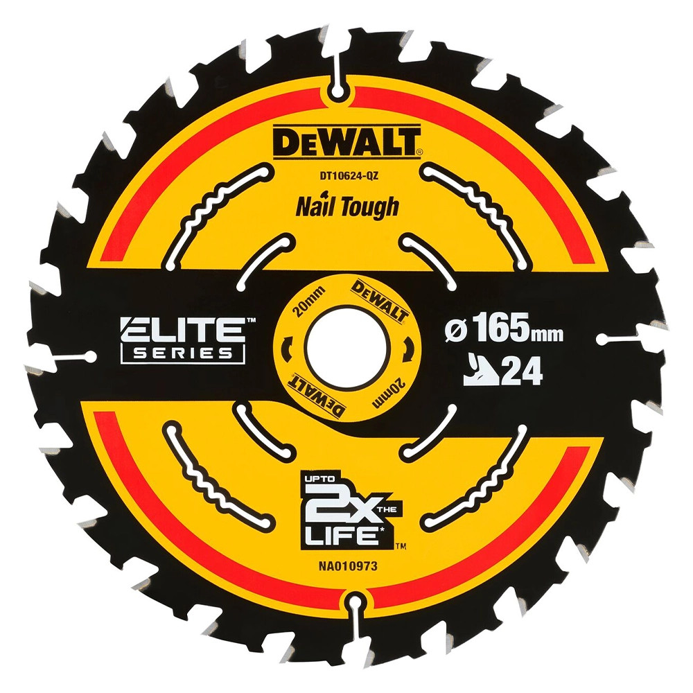 Dewalt DT10624-QZ 165mm x 20mm 24T ELITE Framing Saw Blade