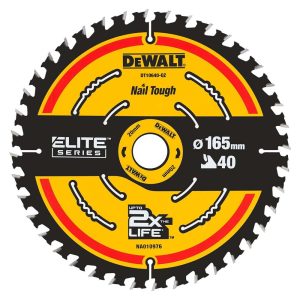 Dewalt DT10640-QZ 165mm x 20mm 40T ELITE Framing Saw Blade
