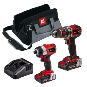 Einhell TP-Professional 18V 2 Piece 18V Brushless Power Tool Kit, 2x 2.0Ah Batteries, Charger & Bag
