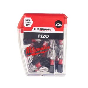 Milwaukee SHOCKWAVE PZ2 25mm Impact Screwdriver Bit Box - Pack of 25