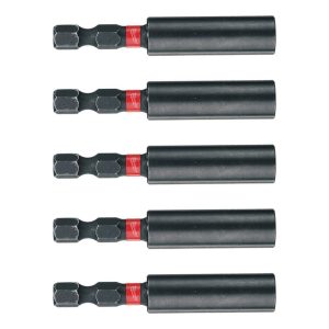 Milwaukee SHOCKWAVE 60mm Impact Magnetic Bit Holder - Pack of 5