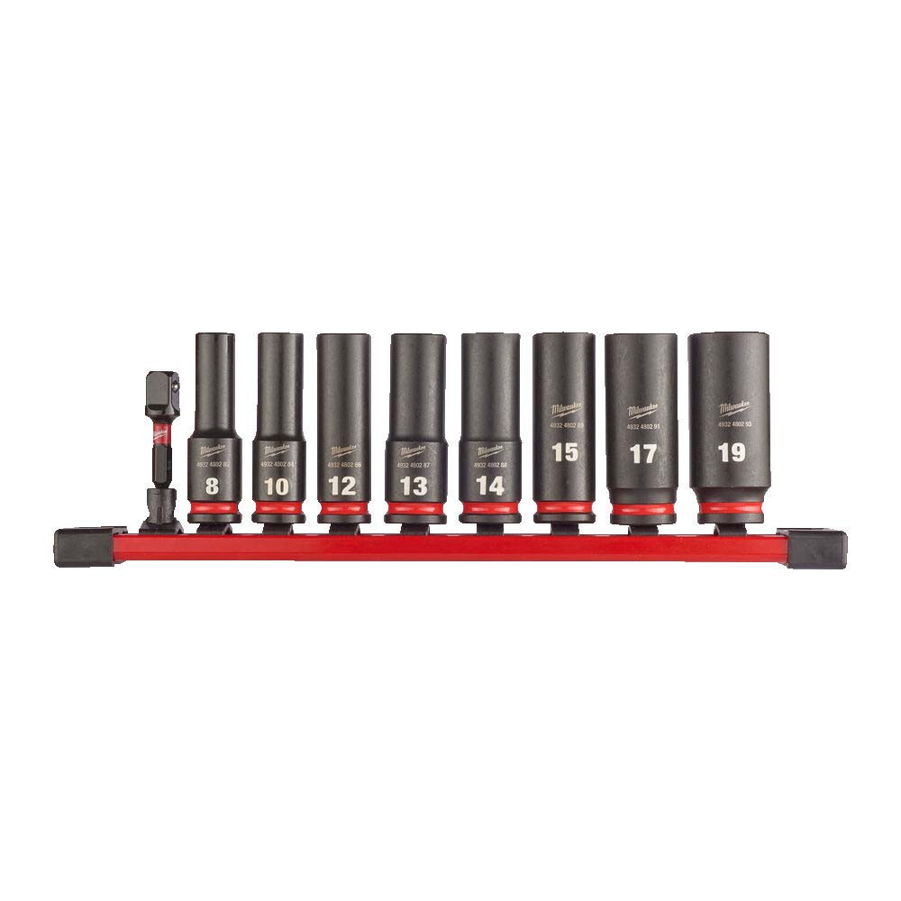 Milwaukee 9 Piece 3/8β Sq. SHOCKWAVE Deep Impact Socket Set