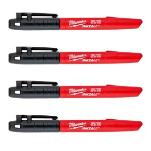 Milwaukee INKZALL Fine Point Black Marker Set - Pack of 4