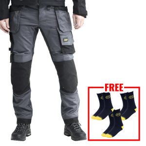 Snickers AllroundWork Stretch Trouser with Holster Pockets - Steel Grey