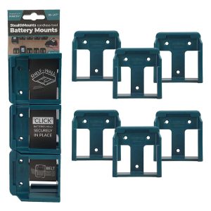 StealthMounts BLUE Battery Mounts for Makita 18V LXT Batteries - Pack of 6