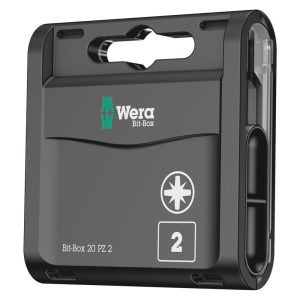 Wera 'Bit-Box 20' Extra Tough 25mm PZ2 Screwdriver Bits - Pack of 20