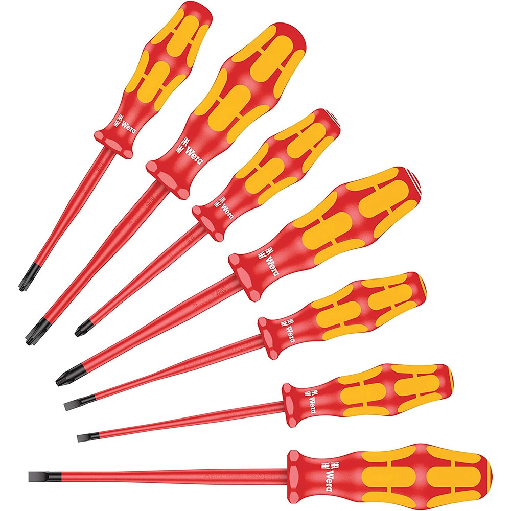 Wera 7 Piece Kraftform '160 ISS/7' Extra Slim VDE Screwdriver Set